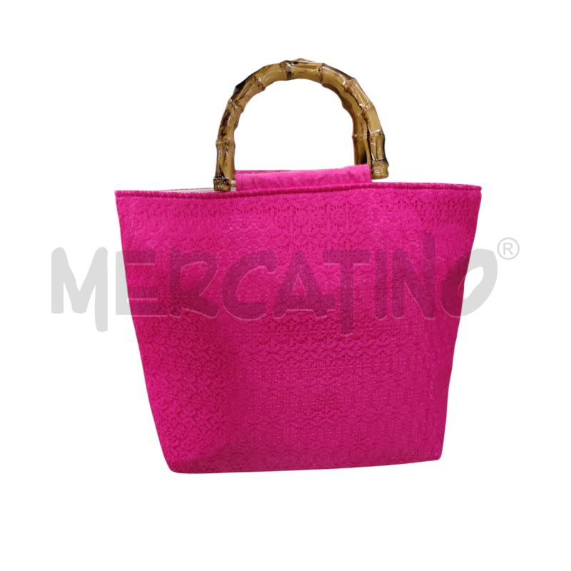 BORSA DONNA FUCSIA MANICI BAMBOO | Mercatino dell'Usato Leini' 1