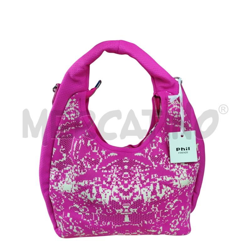BORSA DONNA IN TESSUTO PHIL FIRENZE FUCSIA CON TRACOLLA  | Mercatino dell'Usato Leini' 1