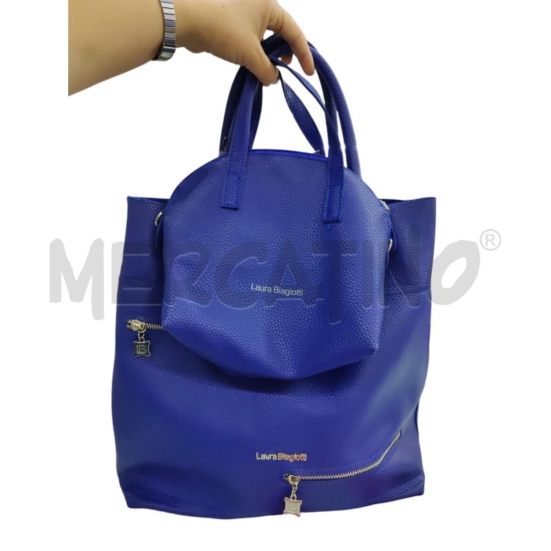 BORSA DONNA LAURA BIAGIOTTI BLU CON POCHETTINA INTERNA | Mercatino dell'Usato Leini' 1