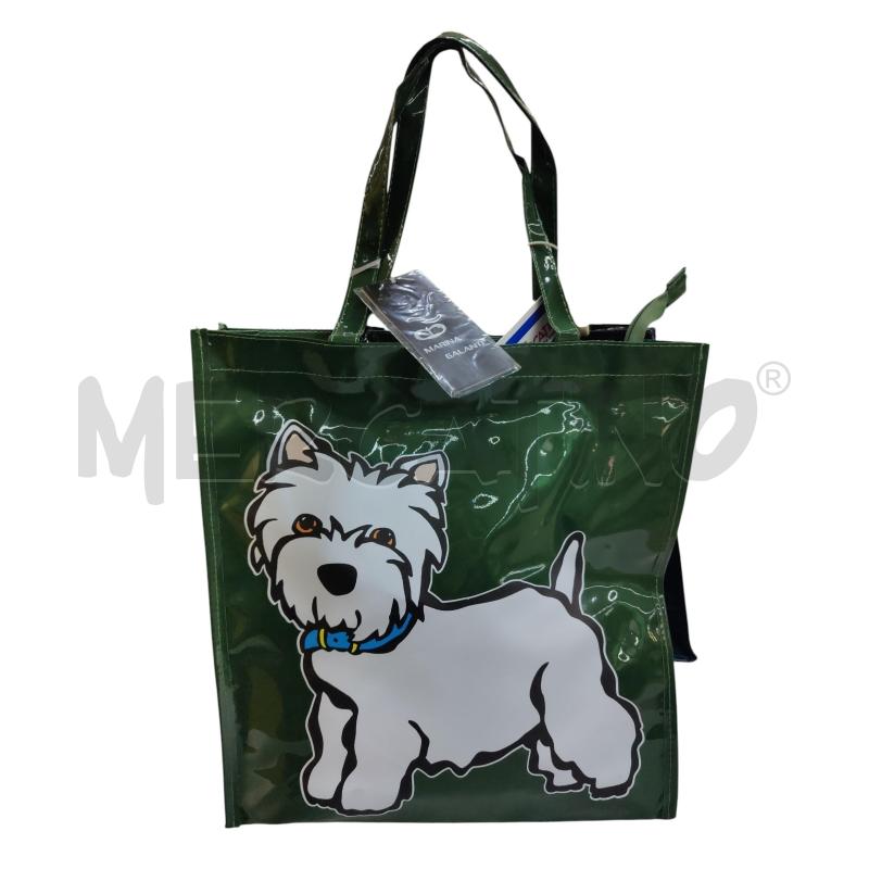 BORSA DONNA TOTE VERDE MARINA GALANTI WEST HIGHLAND TERRIER  | Mercatino dell'Usato Leini' 1