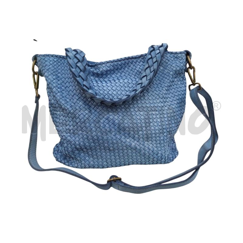 BORSA DONNA VERA PELLE BLU  | Mercatino dell'Usato Leini' 1