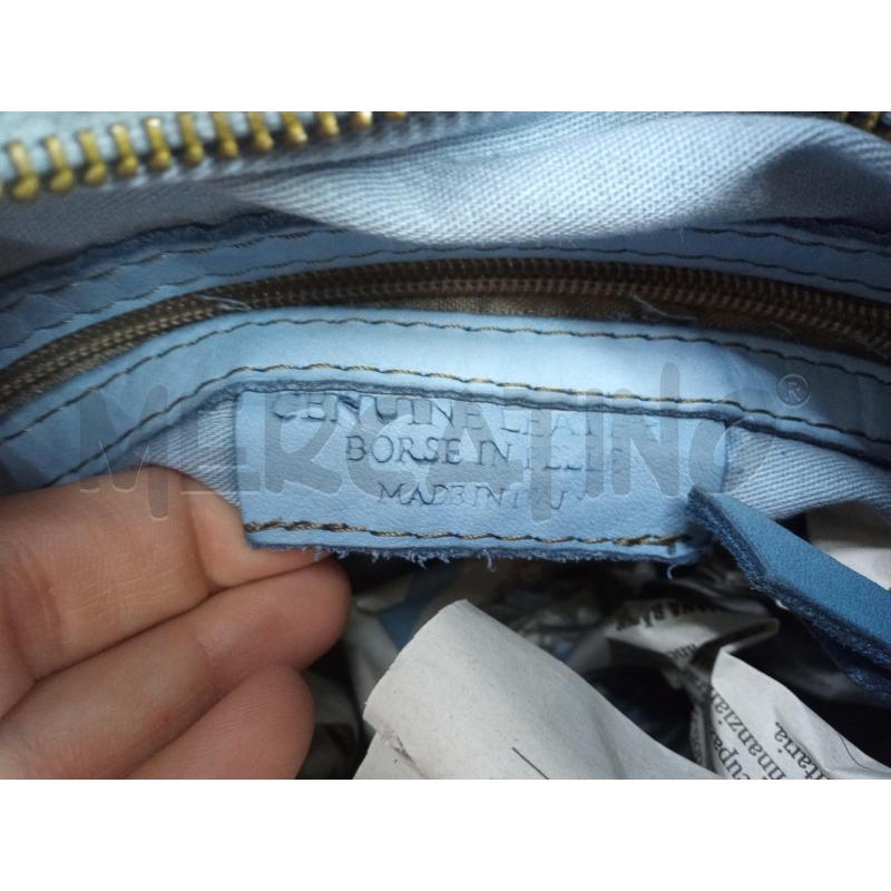 BORSA DONNA VERA PELLE BLU  | Mercatino dell'Usato Leini' 2