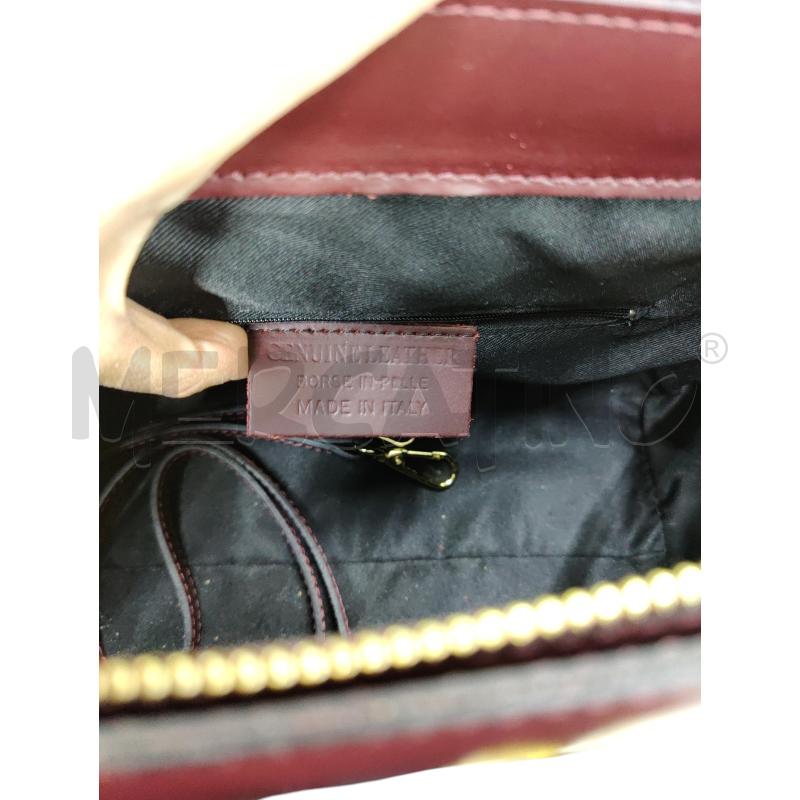 BORSA DONNA VERA PELLE MARRONE ROUCHES SUL DAVANTI | Mercatino dell'Usato Leini' 2