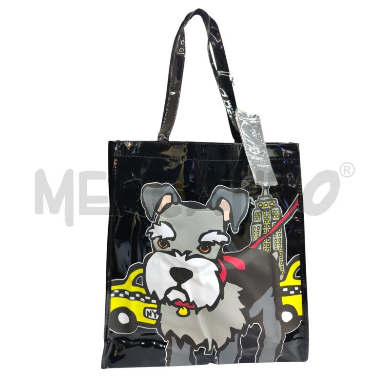 BORSA MARINA GALANTI TOTE IN VINILE NERO  | Mercatino dell'Usato Leini' 1