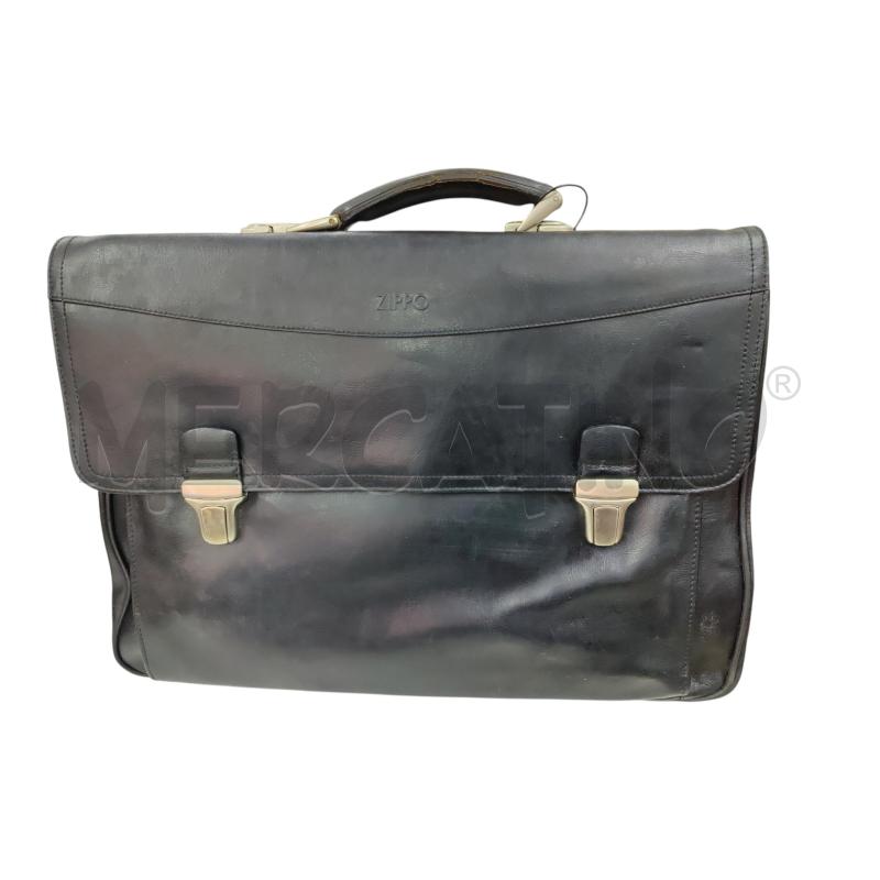 BORSA UOMO VERA PELLE ZIPPO NERA | Mercatino dell'Usato Leini' 1
