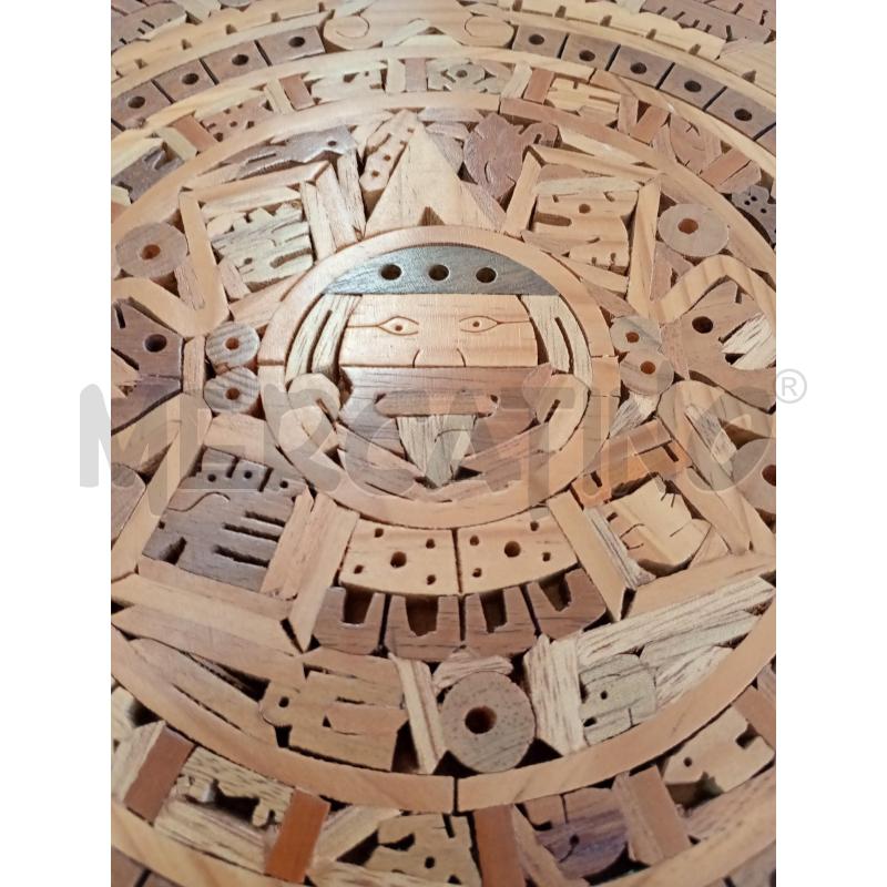 CALENDARIO MAYA IN LEGNO INARSIATO A MANO  | Mercatino dell'Usato Leini' 2