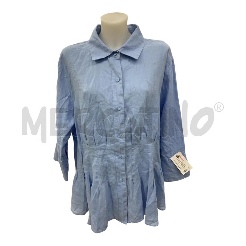 CAMICIA DONNA LINO AZZURRA GRACE ELEMENTS | Mercatino dell'Usato Leini' 1