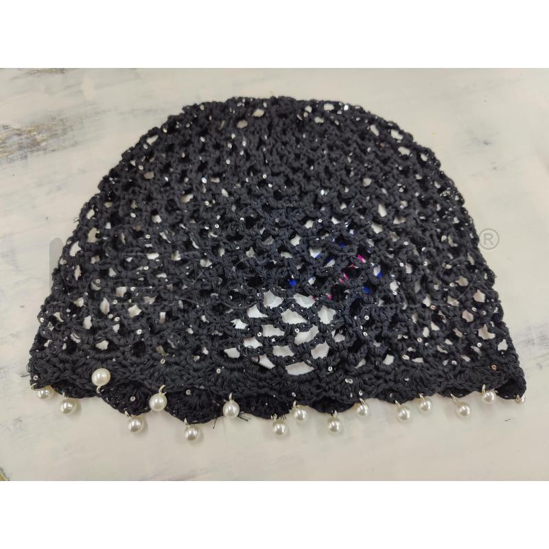 CAPPELLINO UNCINETTO NERO IN COTONE | Mercatino dell'Usato Leini' 2