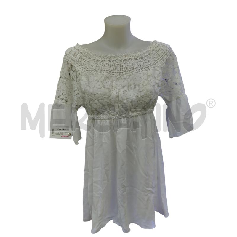 CASACCA DONNA BIANCA COTONE E PIZZO  | Mercatino dell'Usato Leini' 1