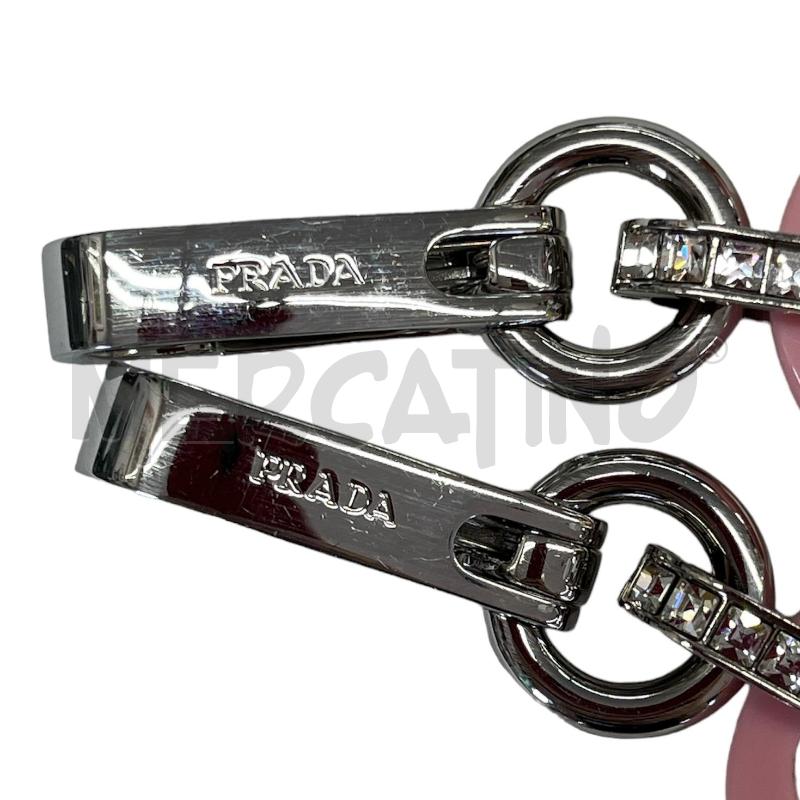 CINTURA BORSA PRADA ROSA CON SWAROSKI  L=87 CM  | Mercatino dell'Usato Leini' 4