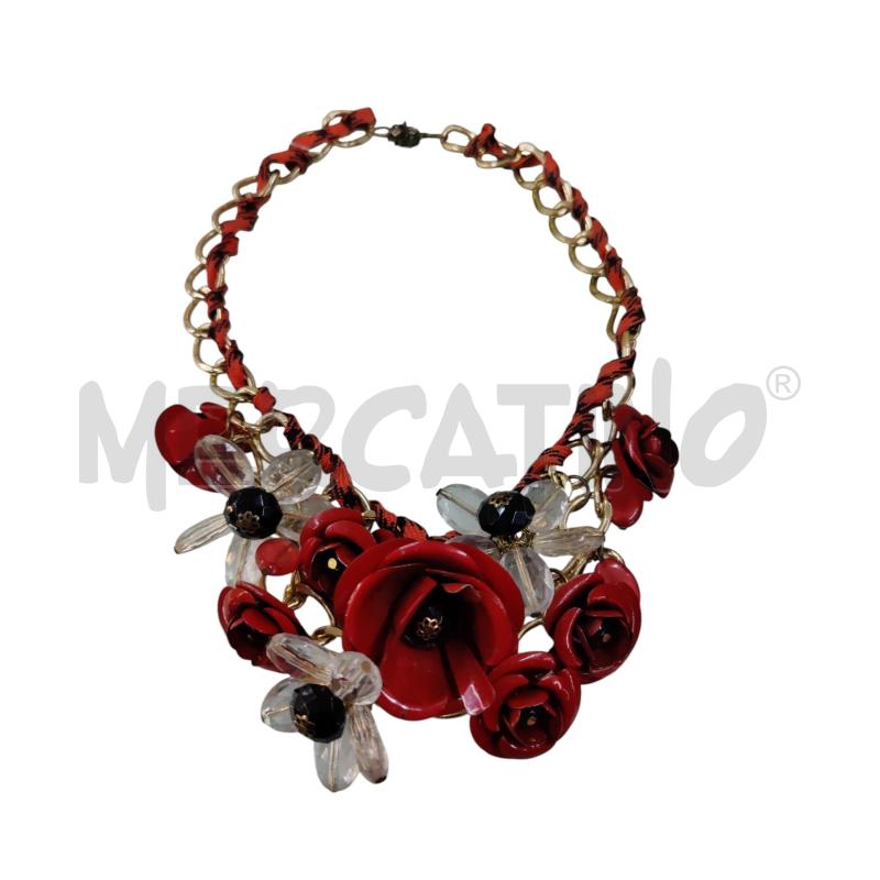 COLLANA FIORI ROSSI  | Mercatino dell'Usato Leini' 1
