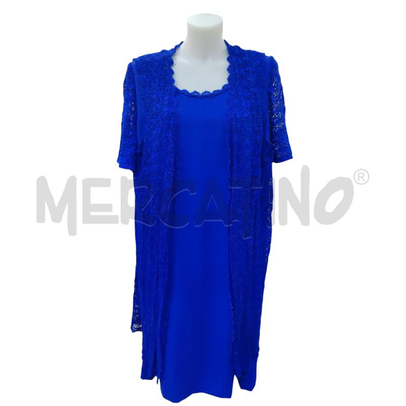 COMPLETO DONNA VESTITO + SPOLVERINO BLU ELETTRICO  | Mercatino dell'Usato Leini' 1