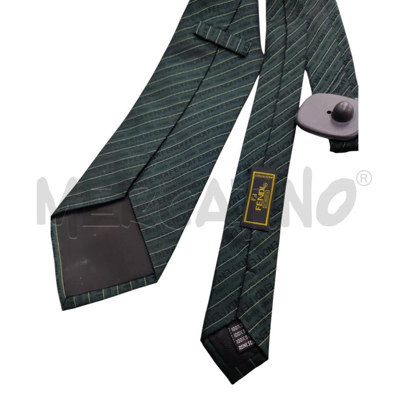 CRAVATTA FENDI  SETA VERDE SCURO | Mercatino dell'Usato Leini' 2