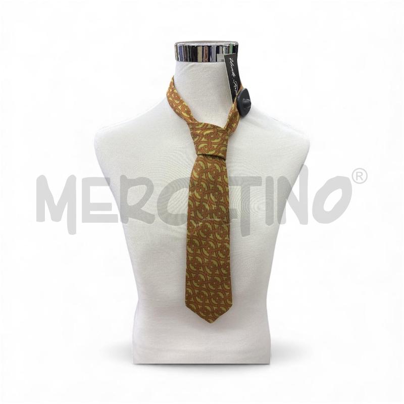 CRAVATTA YVES SAINT LAURENT SETA FANTASIA ARANCIO | Mercatino dell'Usato Leini' 1