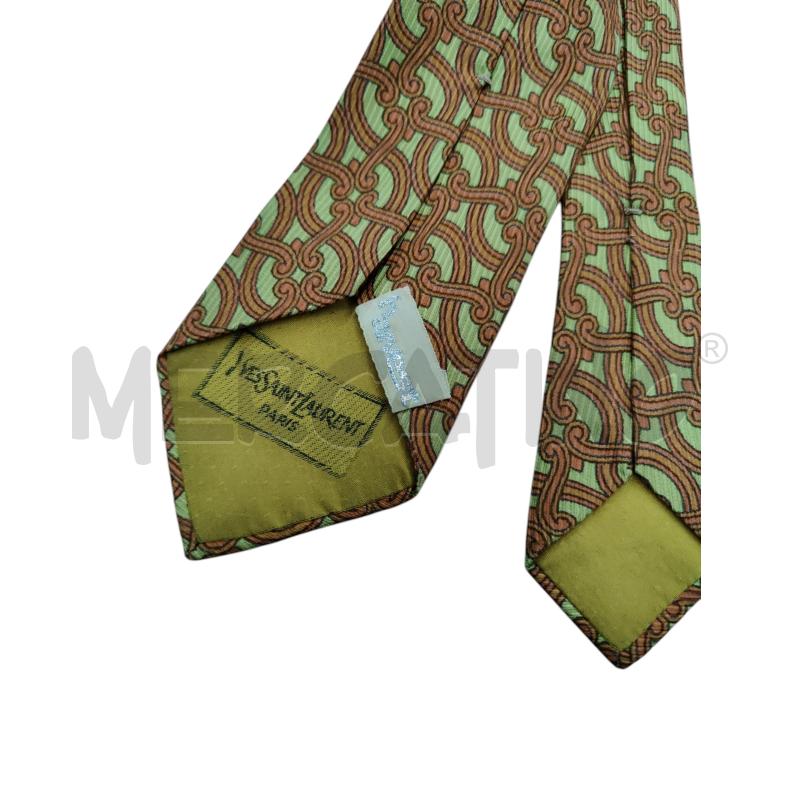 CRAVATTA YVES SAINT LAURENT SETA FANTASIA ARANCIO | Mercatino dell'Usato Leini' 2