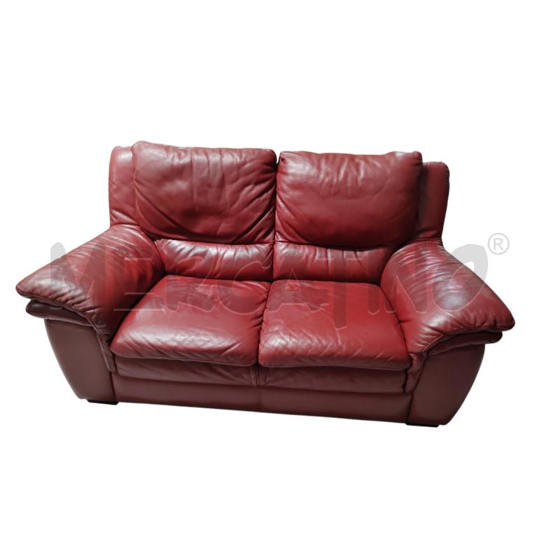 DIVANO VERA PELLE NATUZZI AMARNTO | Mercatino dell'Usato Leini' 1
