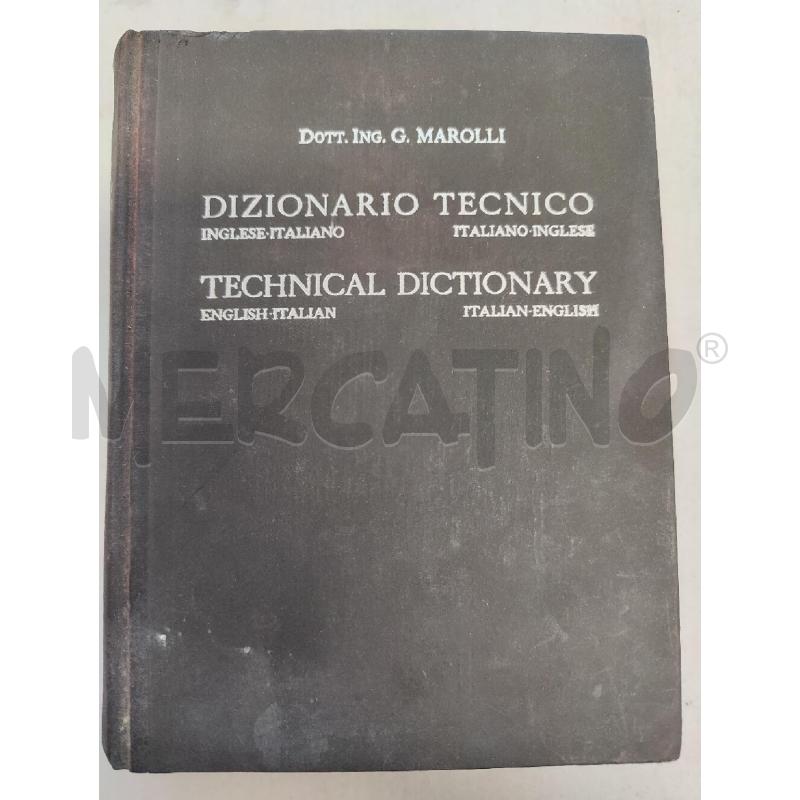 DIZIONARIO TECNICO  ITALIANO INGLESE  | Mercatino dell'Usato Leini' 1