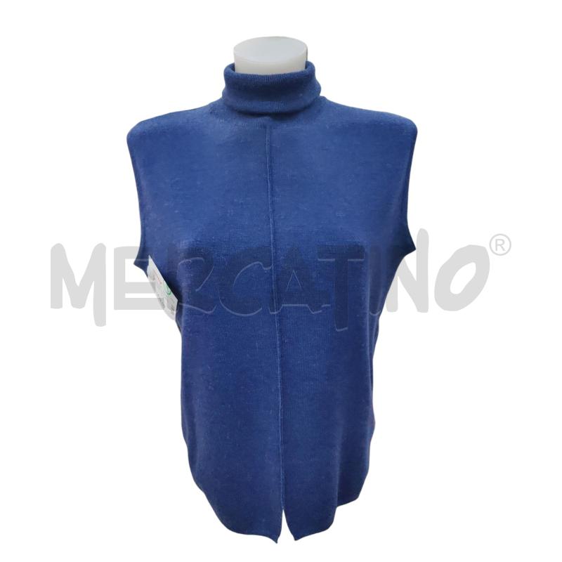 GILET DONNA LANA MERINO AZZURRO | Mercatino dell'Usato Leini' 1