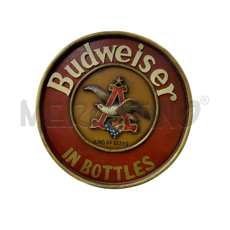INSEGNA IN LEGNO BUDWEISER TONDA DA APPENDERE | Mercatino dell'Usato Leini' 1