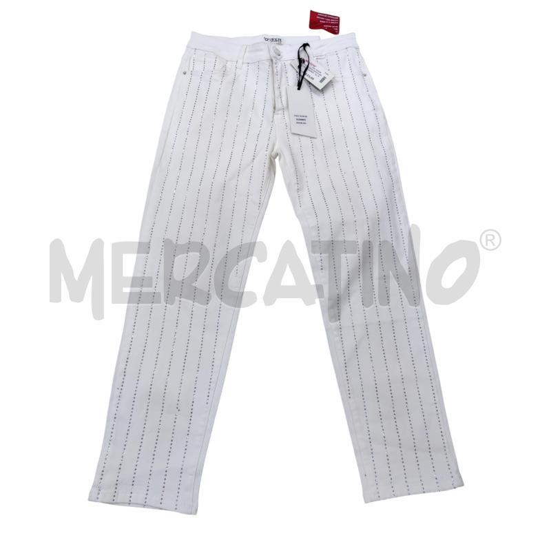 JEANS DONNA BIANCO BRILLANTINI QUEEN  | Mercatino dell'Usato Leini' 1