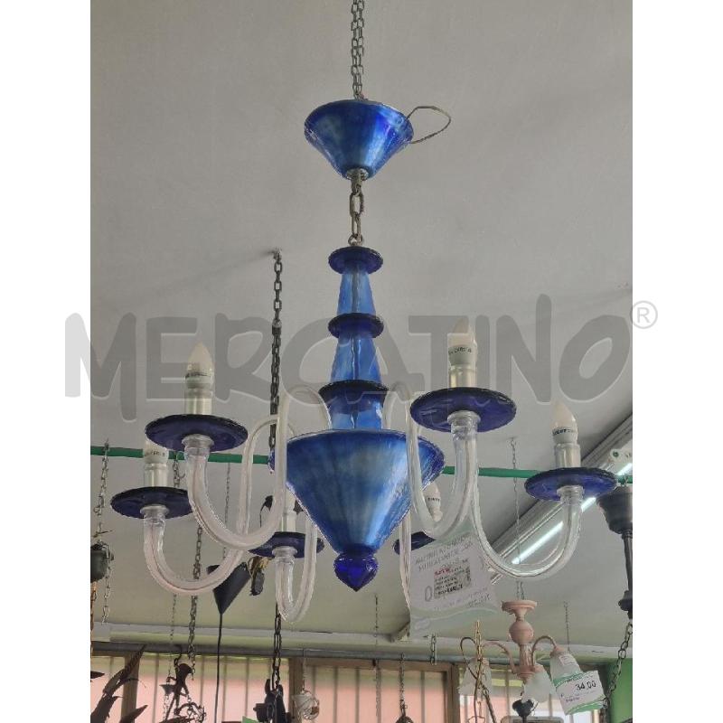 LAMPADARIO LA MURRINA ÙMOD. SERENATA BLU 6 BRACCI  | Mercatino dell'Usato Leini' 1