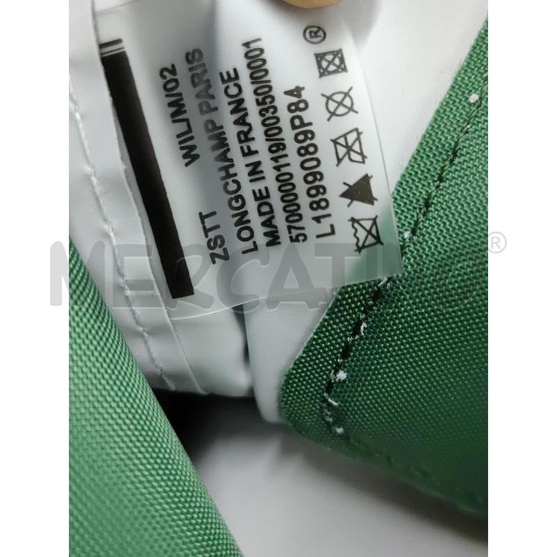 LONGCHAMP LE PLIAGE IN NYLON VERDE CON PATTA E MANICI IN PELLE MARRONE  | Mercatino dell'Usato Leini' 5