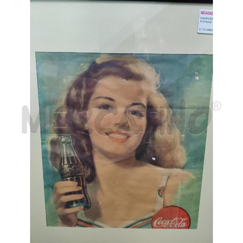 MANIFESTO COCA COLA ORIGINALE ANNI 40/50  | Mercatino dell'Usato Leini' 2