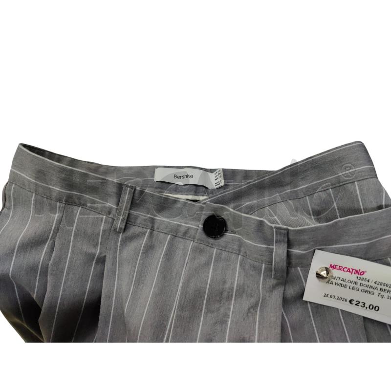 PANTALONE DONNA BERSHKA WIDE LEG GRIGIO CON CHIUSURA DOPPIA | Mercatino dell'Usato Leini' 2