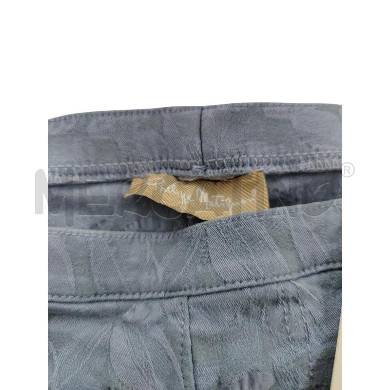 PANTALONE DONNA PHILIPPE MATIGNON AZZURRO CON TRAMA ELATICIZZATO | Mercatino dell'Usato Leini' 2