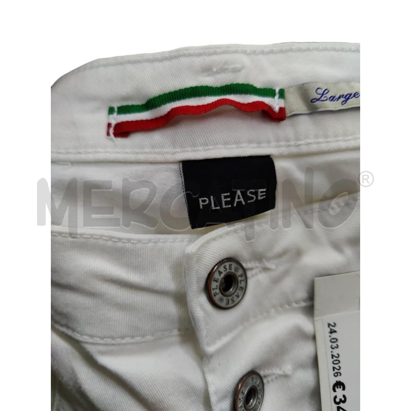 PANTALONE DONNA PLEASE BIANCO | Mercatino dell'Usato Leini' 2