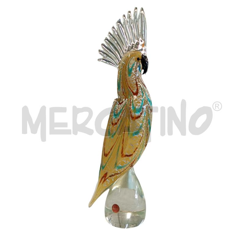 PAPPAGALLO VETRO MURANO CON ADESIVO  | Mercatino dell'Usato Leini' 1