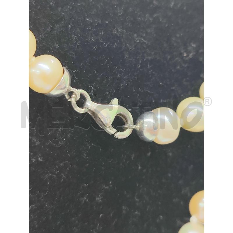PARURE GIROCOLLO DI PERLE CON BRACCIALE GANCIO IN ARGENTO | Mercatino dell'Usato Leini' 3