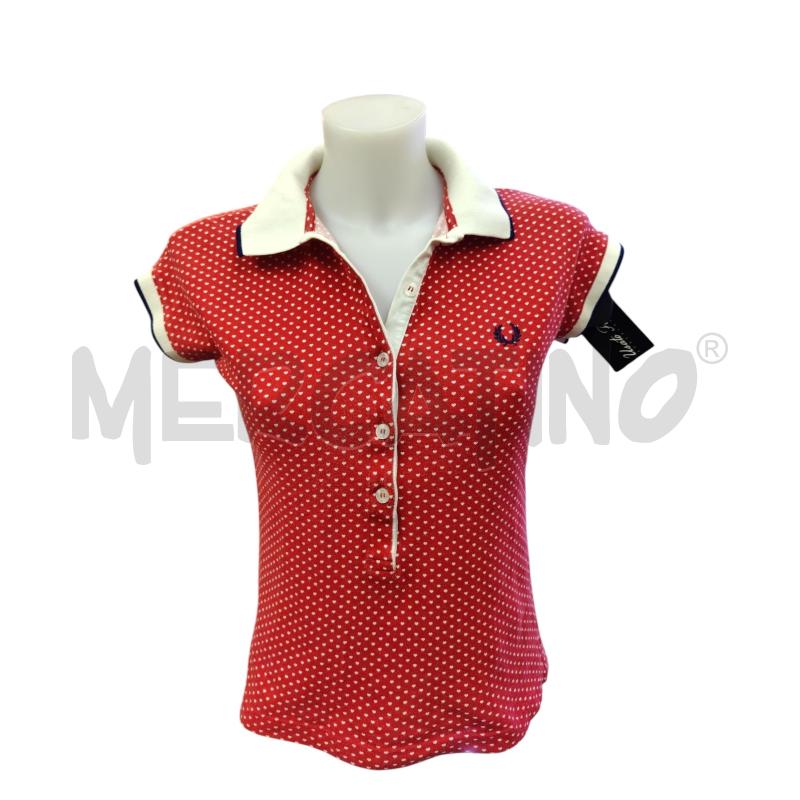 POLO DONNA FRED PERRY ROSSA CUORICINI | Mercatino dell'Usato Leini' 1