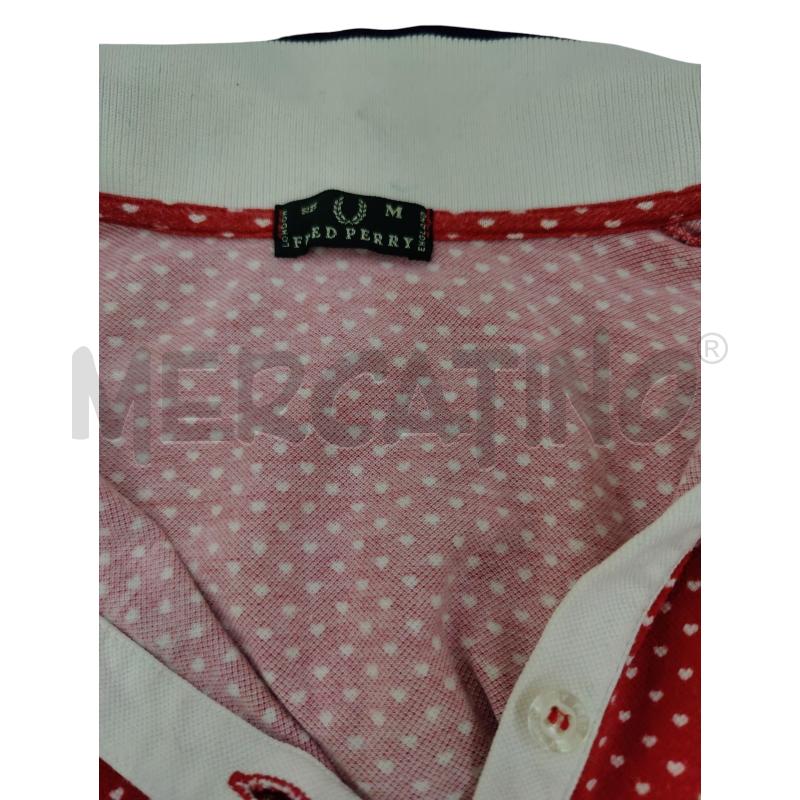 POLO DONNA FRED PERRY ROSSA CUORICINI | Mercatino dell'Usato Leini' 2
