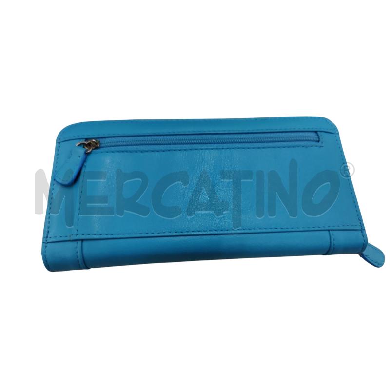 PORTA FOGLIO VERA PELLE AZZURRO | Mercatino dell'Usato Leini' 2