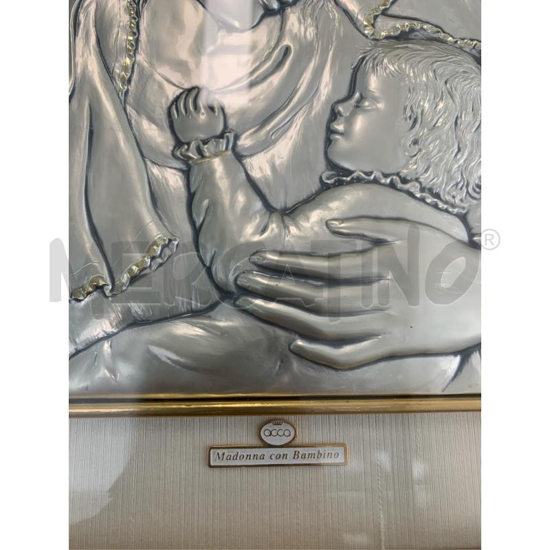 QUADRO ARGENTO CASTELLANI MADONNA CON BAMBINO MIS 43 X 54 | Mercatino dell'Usato Leini' 2