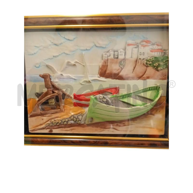 QUADRO CON CORNICE IN RADICA BARCHE 46X40 | Mercatino dell'Usato Leini' 2