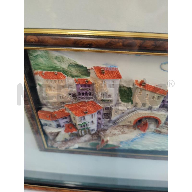 QUADRO CON CORNICE IN RADICA CON PAESAGGIO MARINO 46X40 | Mercatino dell'Usato Leini' 3