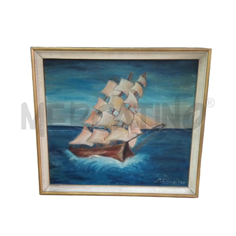 QUADRO DIPINTO BARCA A VELA ANNI 70' | Mercatino dell'Usato Leini' 1