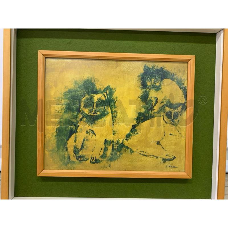 QUADRO GATTI ANNI 70' 50X42 | Mercatino dell'Usato Leini' 1