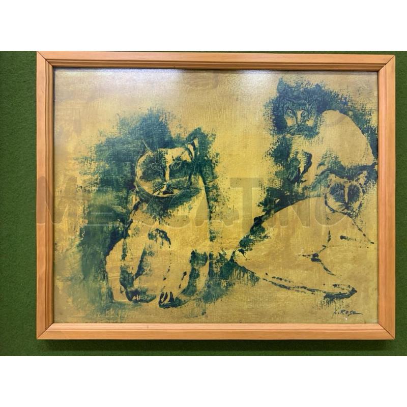 QUADRO GATTI ANNI 70' 50X42 | Mercatino dell'Usato Leini' 2