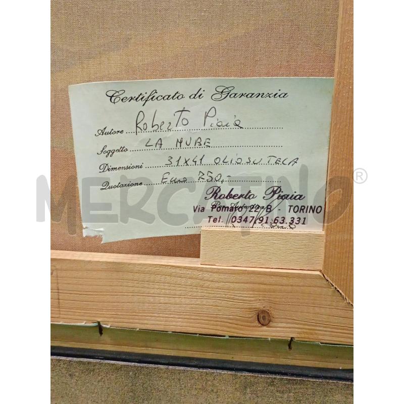 QUADRO LA NUBE ROBERTO PIAIA 31X41 OLIO SU TELA  | Mercatino dell'Usato Leini' 4