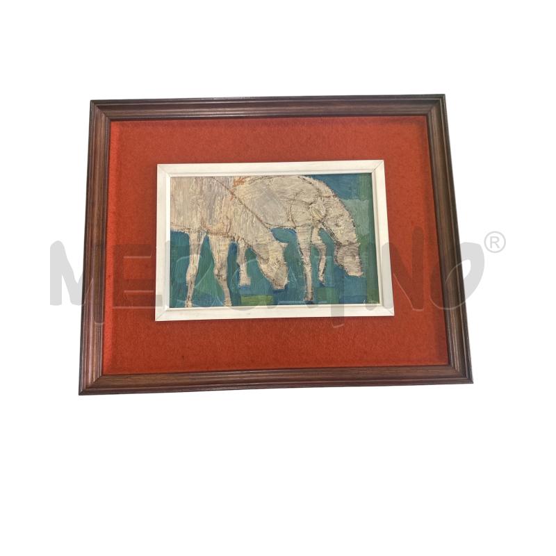 QUADRO OLIO SU MASONITE L. ROSSI 1957 CAVALLI 40X32 | Mercatino dell'Usato Leini' 1