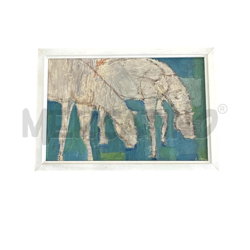 QUADRO OLIO SU MASONITE L. ROSSI 1957 CAVALLI 40X32 | Mercatino dell'Usato Leini' 2