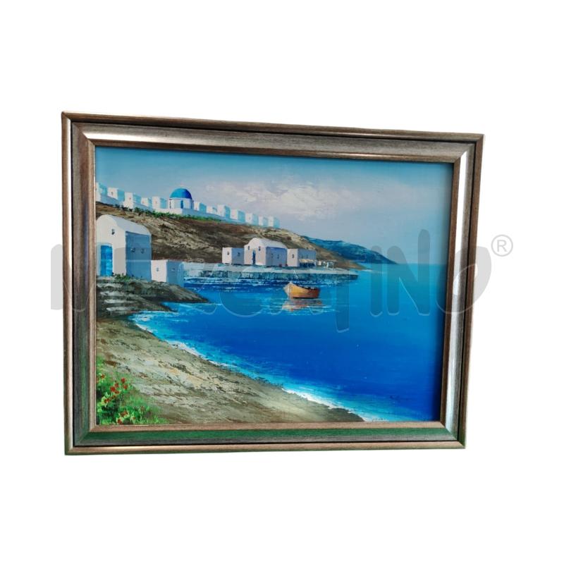 QUADRO OLIO SU MASONITE SANTORINI MIS 48X38 | Mercatino dell'Usato Leini' 1