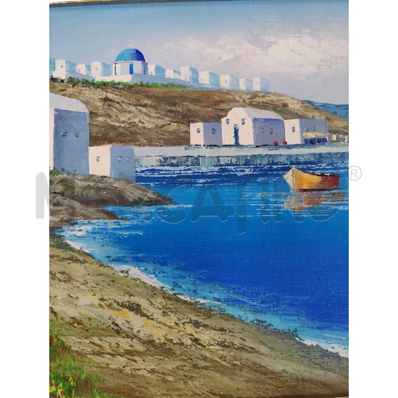 QUADRO OLIO SU MASONITE SANTORINI MIS 48X38 | Mercatino dell'Usato Leini' 3