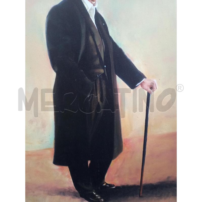 QUADRO OLIO SU TELA UOMO CON BASTONE MIS66X86 | Mercatino dell'Usato Leini' 3