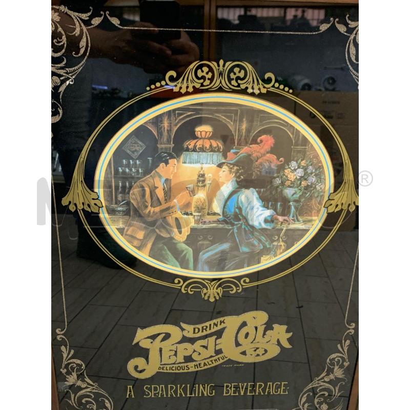 QUADRO SPECCHIO PEPSI COLA ANNI 70 MIS 44X60 | Mercatino dell'Usato Leini' 2