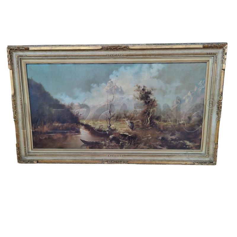 QUADRO VECCHIO OLIO SU TELA MIS 143X83 | Mercatino dell'Usato Leini' 1