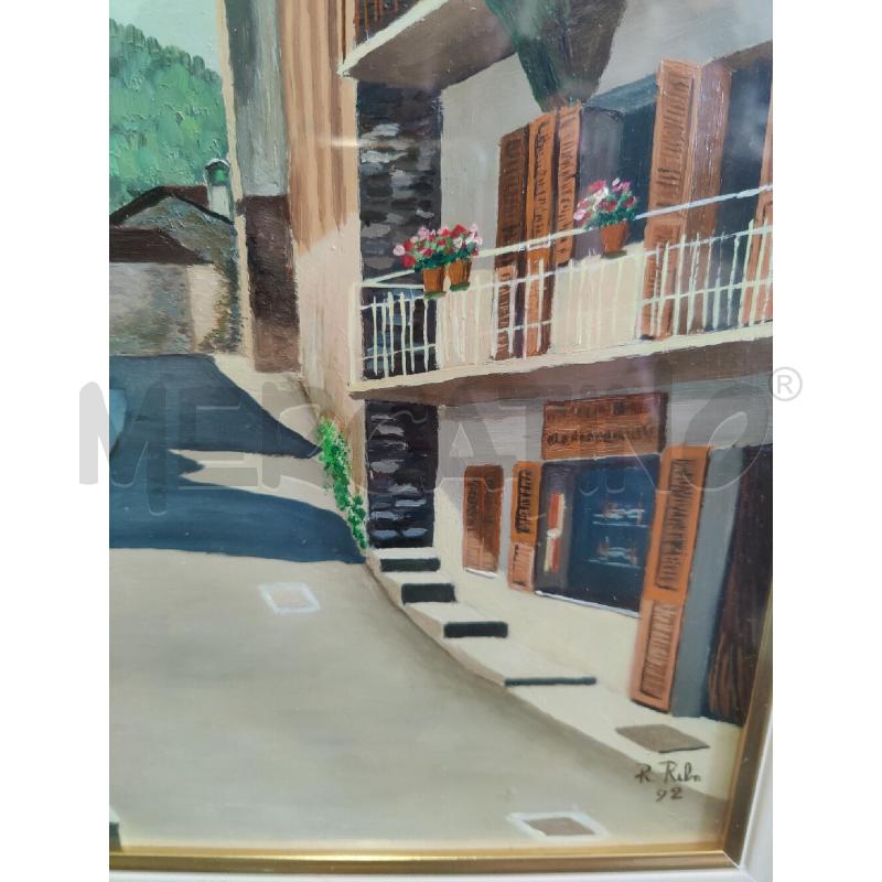 QUADRO  OLIO SU TELA VICOLO 49X59 | Mercatino dell'Usato Leini' 2
